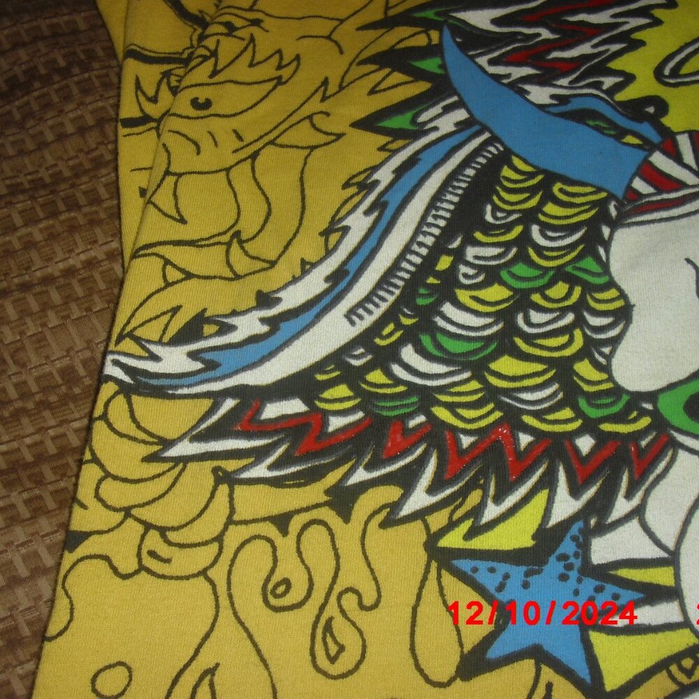 Ed Hardy T Shirt Mens Large, Chinese Dragon design, Yellows, Blues, Reds, Greens - Picture 14 of 16
